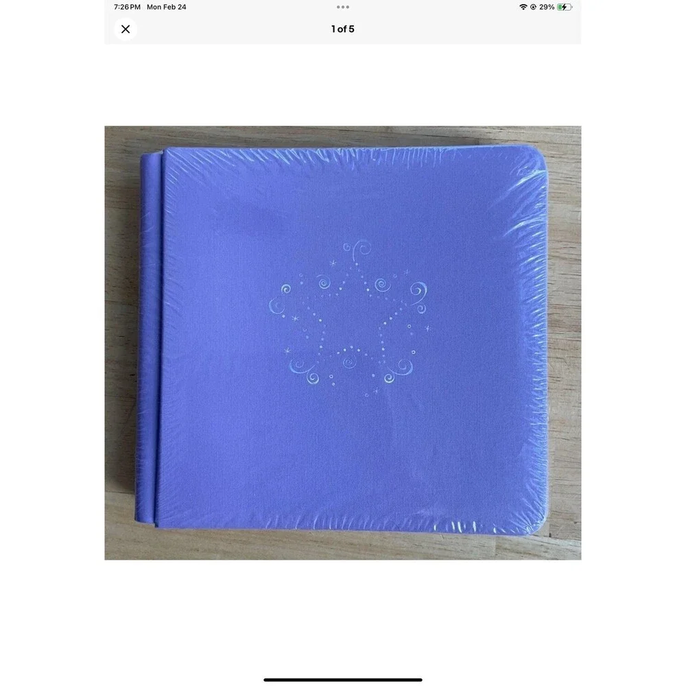 Creative Memories 8x8 Lilac Lavender Silver Star Swirl Strap Hinge Album New - Picture 1 of 5